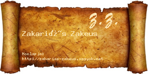 Zakariás Zakeus névjegykártya